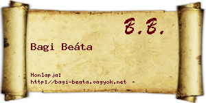 Bagi Beáta névjegykártya