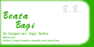 beata bagi business card