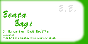 beata bagi business card